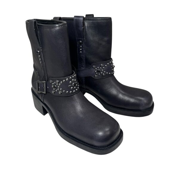 ASH Tequila Studded Moto Engineer Boots Size 39/8.5 - 9 Anthropologie New $360 - Picture 4 of 9
